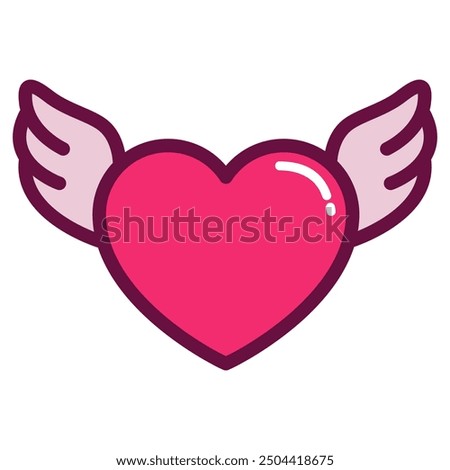 Cute love heart theme icon vector