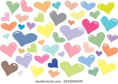 cute love heart with white background vector