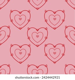Cute love hearts seamless pattern 