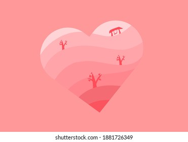 Cute Love icon design.illustration vector graphic design good for Valentine day, wallpaper background or etc