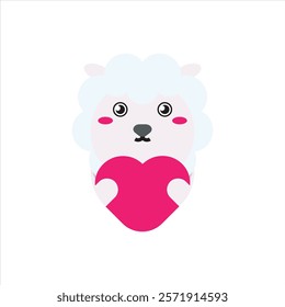 Cute love icon vector illustration, cute character animals farm design illustration. 