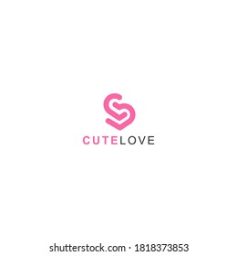 cute love icon vector logo design. cute love template quality logo symbol inspiration