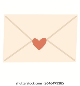 A cute love letter envelope with a heart seal. Perfect for romantic messages, Valentine's Day, or wedding invitations in sweet pastel tones.