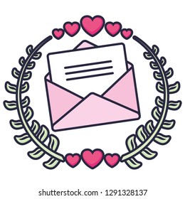 cute Love Letter with hearts