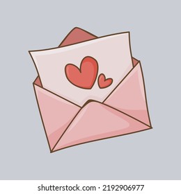 cute love letter, vector illustration.