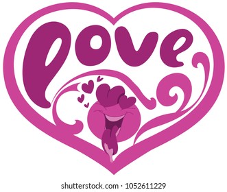 Cute love postcard design