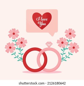 cute love poster with items
