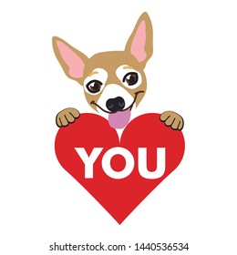 Cute Love Puppy Dog Vector Art