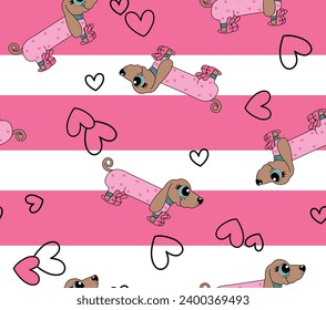 cute love puppy texture pattern