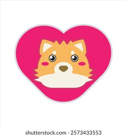 Cute love raccoon flat icon vector design for sticker, mockup, printing. Cute love animals vector design valentines day theme pattern. 