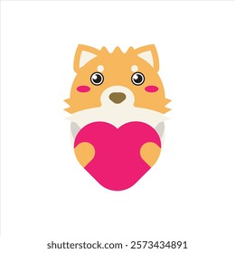 Cute love raccoon icon vector design illustration, valentines day theme pattern vector design. 