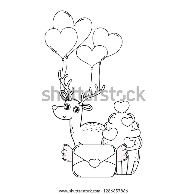 Cute Love Reindeer Balloons Helium Character Stock Vector Royalty Free 1286657866 Shutterstock 6191