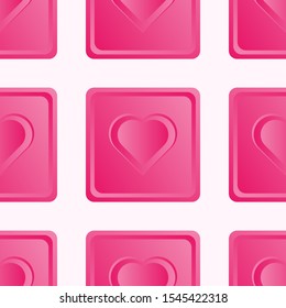 Cute Love Seamless Pattern. Heart Shape in Square. Pattern Design can be used for Decoration, Gift, Ornament or Carpet