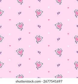 Cute love seamless vector for print on textile, wrapping, backdrop and other uses.