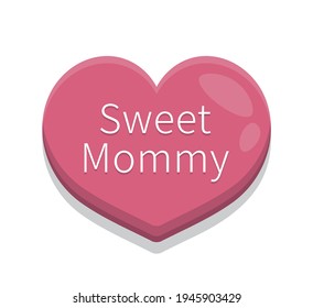 Cute love shape bubble speech box, button, icon, illustration