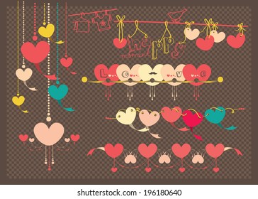 cute Love Shape Flag Banner