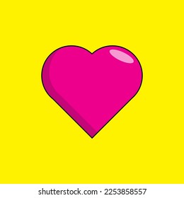 cute love shape without any barriers, love is whole relying on feelings. Flat Cartoon Style