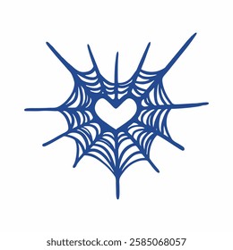 Cute Love Spider Webs Hand Drawing Illustration
