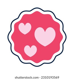 Cute love stickers for daily planner and diary. Collection of scrapbooking design elements for valentines day. Stylish hand drawn stickers and labels for graphic and web design.
