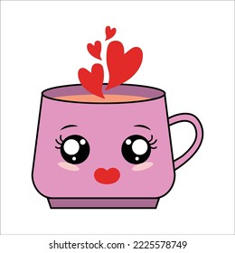 Cute love Teetasse, Vektorgrafiken