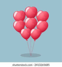 cute love valentine ballon vector illustration