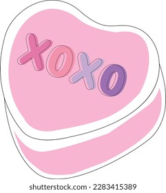 Cute love xoxo illustration vector graphic perfect for couple romance project