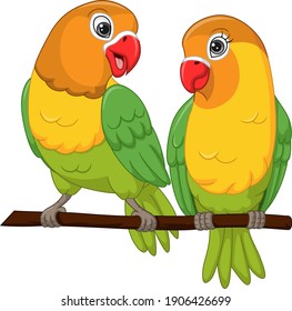 yellow love birds clipart