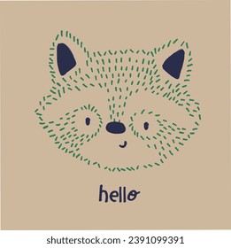 Cute and lovely adorable new year bear raccoon squirrel deer fox design for kids market as vectors