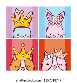 Cute and lovely animals cartoons