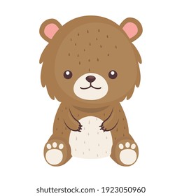 cute lovely , bear animal character vector illustration design