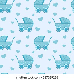 cute and lovely blue baby background seamless vector pattern cartoon illustration