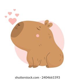 Cute hübsche Capybara-Tiervektorgrafik