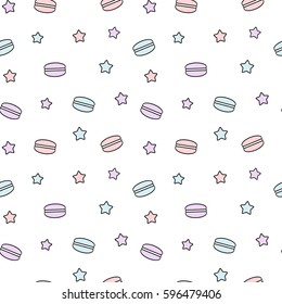 cute lovely colorful macaroons seamless vector pattern background illustration