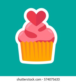 Cute lovely cupcake vector illustration