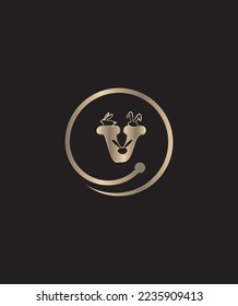 A cute and lovely cute decorative letter V vector logo template