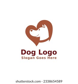 Cute and Lovely Dog illustration, Vector logo design