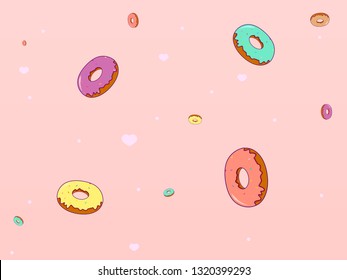 Cute lovely donut background