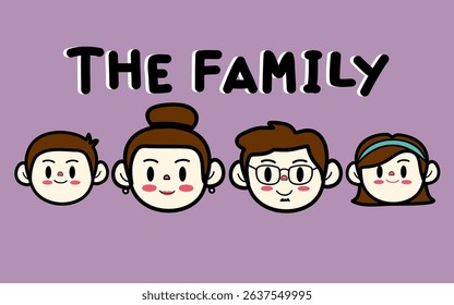 Cute A Lovely European's Family Characters	