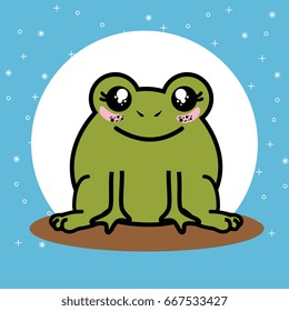Cute and lovely frog cartoon