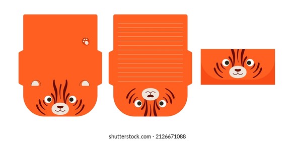 Cute Lovely Koala Letter Writing Stationery Paper Laser Cutting Card Template. Animal Design For Greeting, Invitation, Thank You Cards. Vector Stock Illustration.