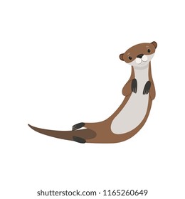 Cute lovely otter animal character vector Illustration on a white background