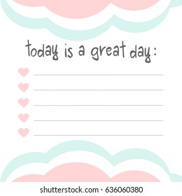 cute lovely pastel vector design notebook memo template 