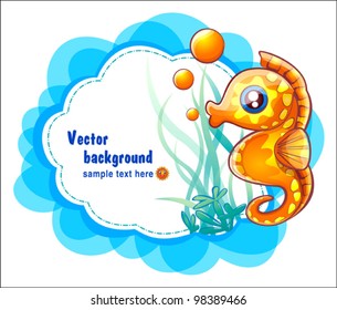 cute lovely seahorses template