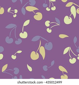 Cute lovely seamless pattern background with cherry. Vector illustration