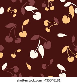 Cute lovely seamless pattern background with cherry. Vector illustration