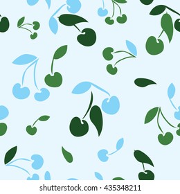 Cute lovely seamless pattern background with cherry. Vector illustration