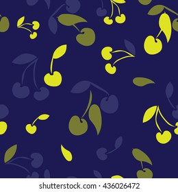 Cute lovely seamless pattern background with cherry. Vector illustration