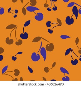 Cute lovely seamless pattern background with cherry. Vector illustration