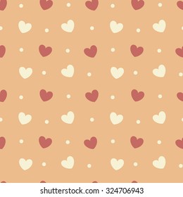 cute lovely seamless vector pattern background illustration with romantic hearts