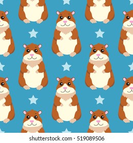 Cute Lovely Seamless Vector Pattern Hamsters Stock Vector (Royalty Free ...